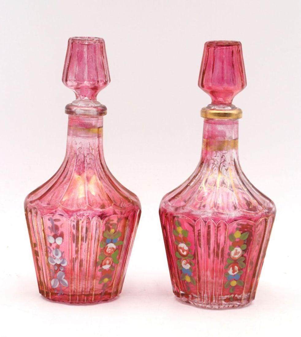 Pair of Fenton Cranberry Perfume Bottles (1 of 5)