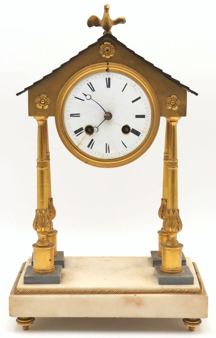 19th C. French Empire Portico Clock (1 of 8)