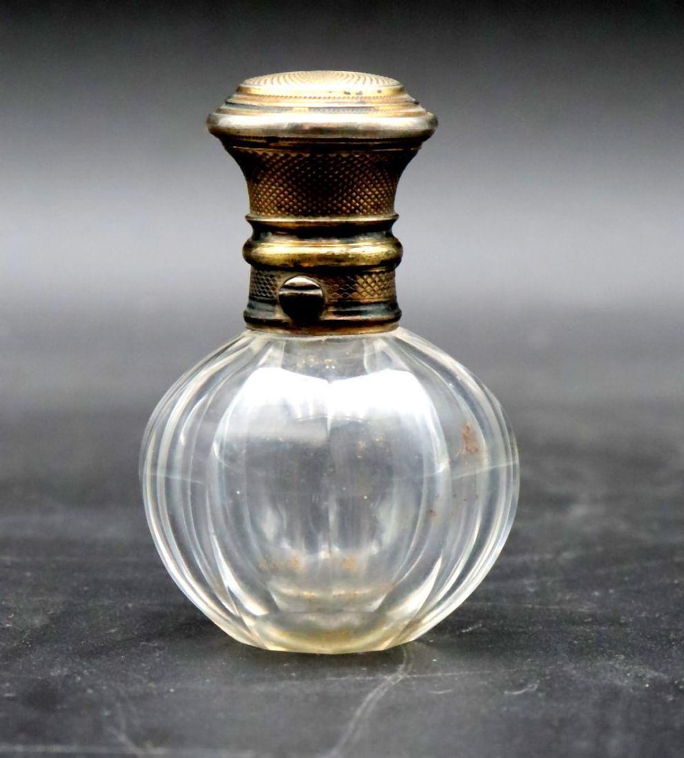 Antique Crystal & Silver Scent Bottle (1 of 4)