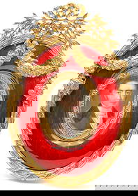 Early 20th C. French Enamel & Brass Picture Frame: A FRENCH GILT-BRASS AND RED GUILLOCHÉ ENAMEL MINIATURE FRAME WITH PORTRAIT, EARLY 20TH CENTURY Height 5 in. (12.7 cm); Width 3 3/8 in. (8.6 cm) Of oval form, the frame composed of gilt-brass with a f