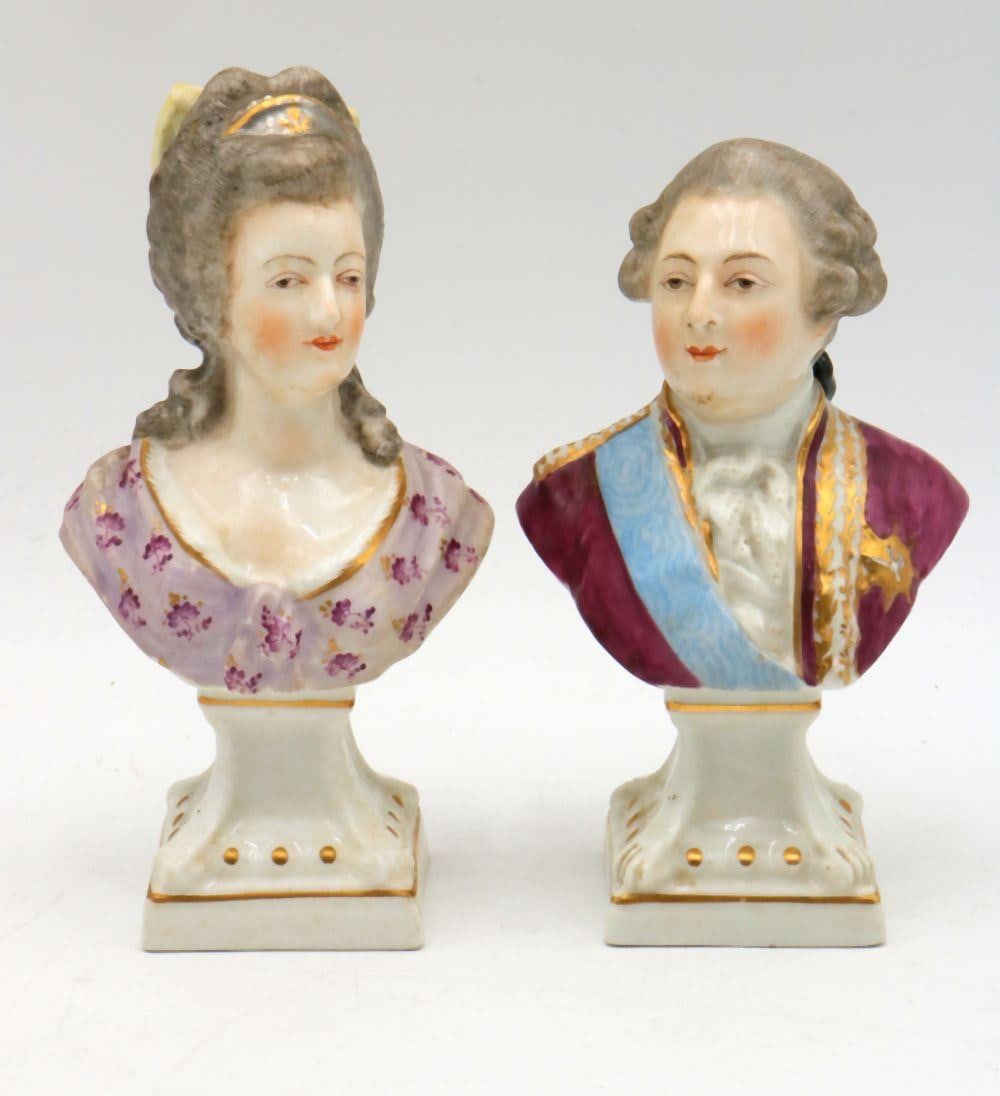 19th C. Sevres Louis XVI & Marie Antoinette Porcelain Bust Sculptures (1 of 6)