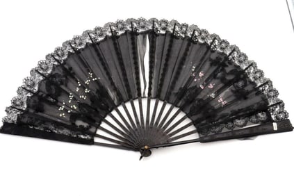 Fine Napoleon III French Mourning Fan
