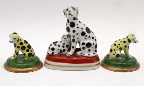 Lot of 3 Staffordshire Porcelain Dalmatians