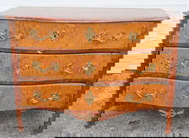 19th C. Continental Serpentine Chest of Drawers