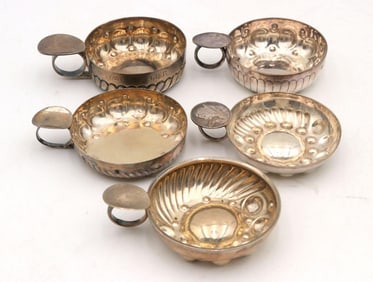 Lot of Five Silver Plated Tastevins