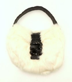 Desmo Rabbit Fur & Crocodile Leather Handbag