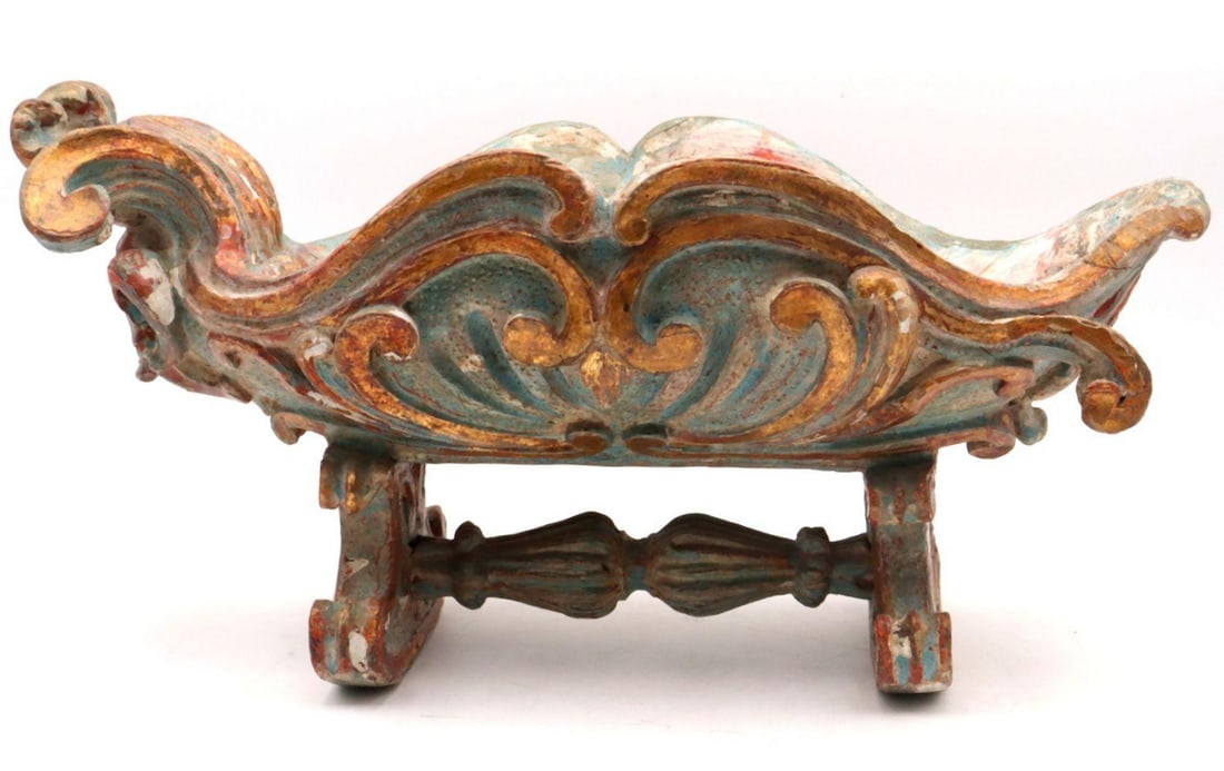 Antique Italian Polychrome & Giltwood Jardiniere (1 of 6)