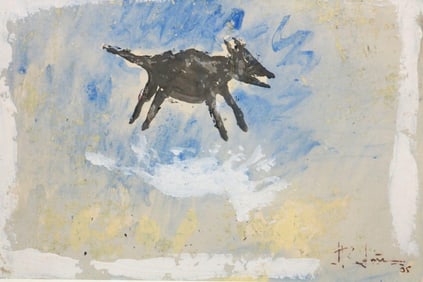 Signed Gouache on Paper Painting