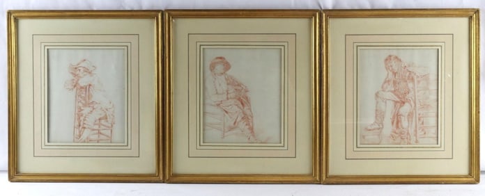 Lot of 19th C. Hendrik Hoogers Framed Chalk Etchings