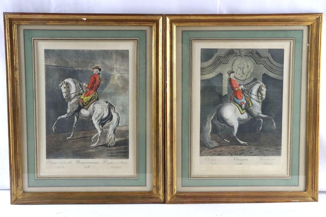 Baron Reis d’Eisenberg Hand-Painted Engravings on Paper: Baron Reis d’Eisenberg (Austrian, 18th century) Pafsagier à la muraille à gauche and Changer à droite Hand-colored engravings on laid paper Each plate approx. 9 x 13 in. (23 x 33 cm);