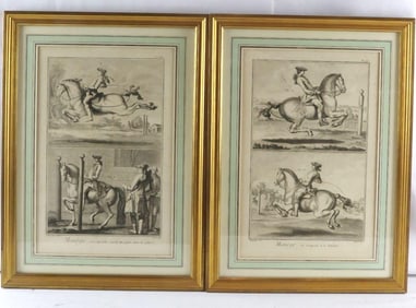 Pair of 19th C. Bernard Fecit Copperplate Engravings on Paper