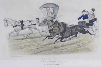 C. Roush "The Butt of the Jokes" Hand Colored Lithograph on Paper