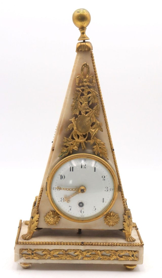 Late 18th C. French  Louis XVI Style Obelisk Mantel Clock (1 of 7)