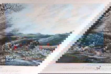 19th C. Henry Alken "The Chase of the Roebuck" Aquatint Engraving on Paper