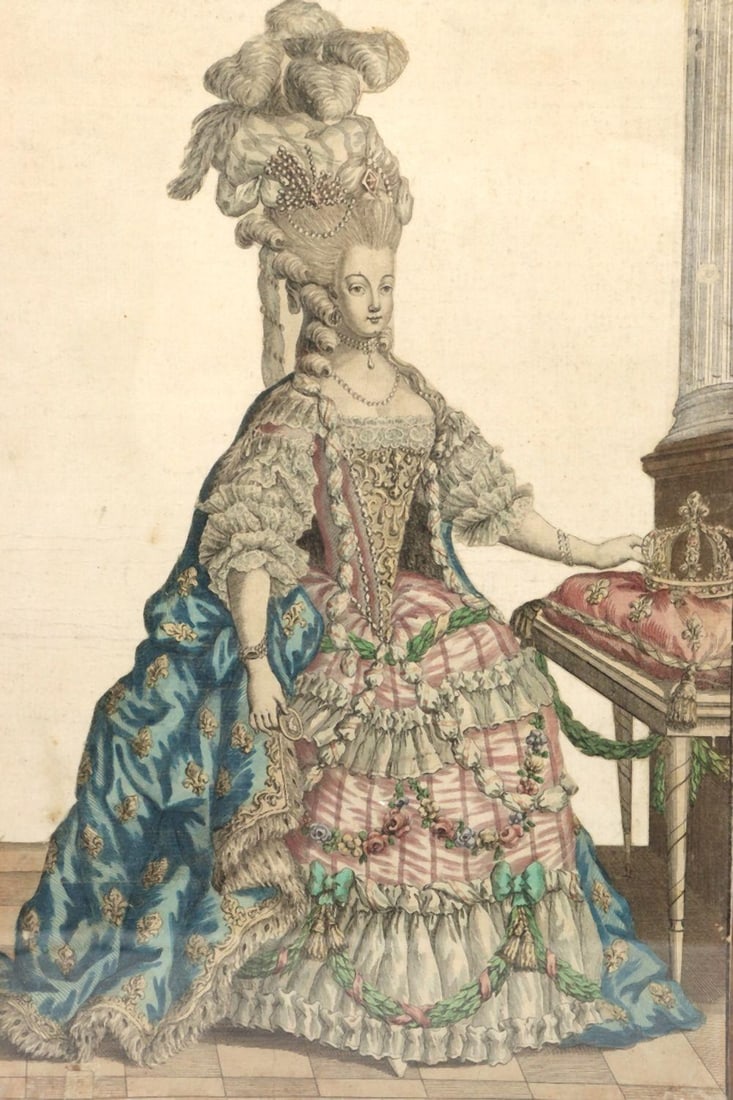 18th C. French Engraving "Marie Antoinette" on Paper (1 of 5)