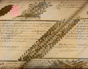 18th C. French Military Discharge Document