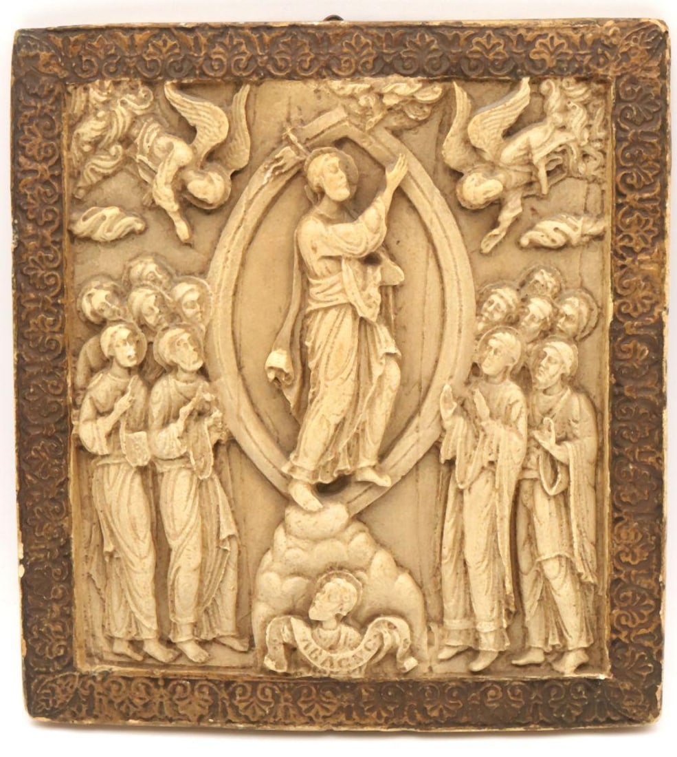 Late 19th C. "The Ascension" Cast Engraving Plaque (1 of 5)
