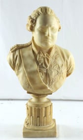 Late 19th C. Neoclassical Alabaster Bust of a European Nobleman