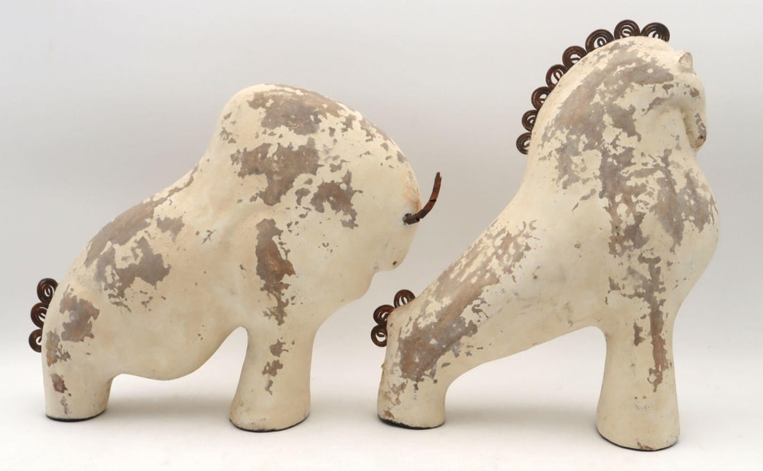 Pair of Mid 20th C. Terracotta-Style Animal Sculptures (1 of 5)
