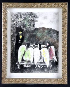 Marc Chagall "Three Angels" Hand-Colored Etching