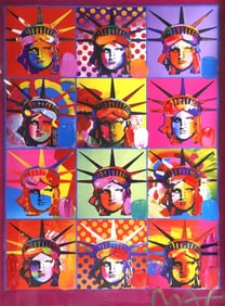 Peter Max "Liberty and Justice For All" Mixed Media Painting