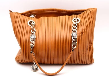 Bvlgari "Nappa Plisse" Leather Tote Bag