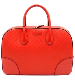 Gucci Red Leather Bright Diamante Top Handle Bag