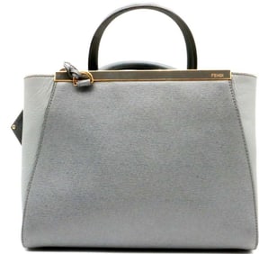 Fendi "2Jours" Grey Leather Hand Bag