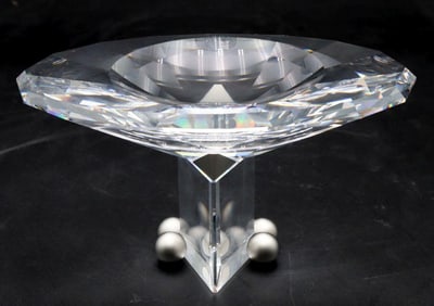 Swarovski Crystal Caviar Footed Dish