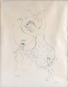 Marc Chagall "La Danseuse Aux Oiseaux" Signed Lithograph