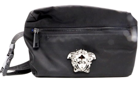 Versace "Medusa" Black Nylon Belt Bag