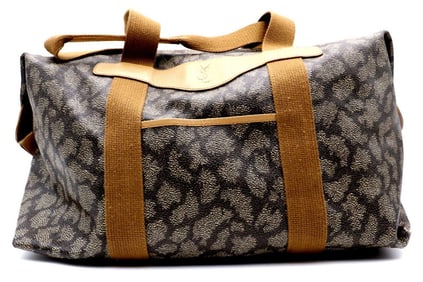 Yves Saint Laurent Grey Canvas Travel Bag