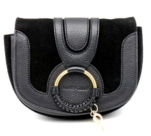 Chloe Hannah "See" Black Leather & Suede Hand Bag