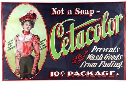 Vintage Cetacolor "Not a Soap" Advertising Poster