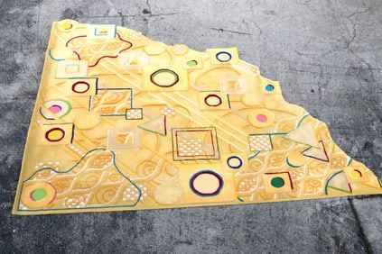 Vintage Sylvan Garrett Custom-Made Geometric Wool Rug