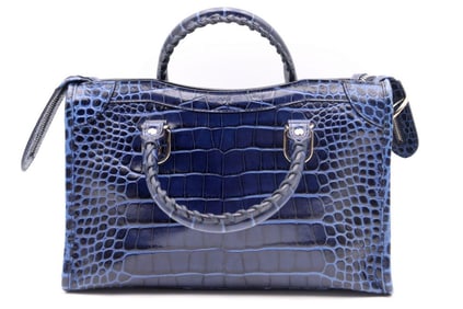 Balenciaga "City" Embossed Leather Top Handle Bag