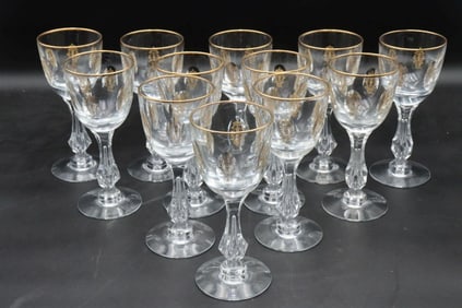 12 Pc. Tiffin "Palais Versailles" Crystal Claret Wine Glasses