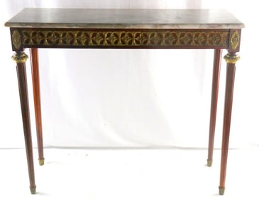 Spanish Louis XVI Style Marble Top Console Table