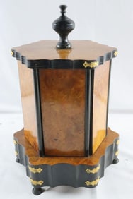 19th C. French Walnut Gilt Rotating Jewelry Display