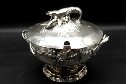 20th C. Lidded Silver Plate Lobster Tureen