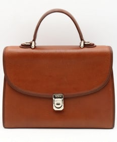 Vintage Burberry Brown Leather Hand Bag