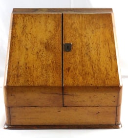 19th C. English Oak Calendar & Correspondence Box