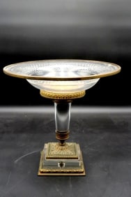 Late 19th C. Neoclassical Gilt Glass Tazza