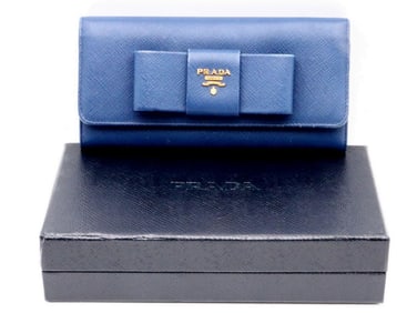 Prada Saffiano Leather Bow Wallet