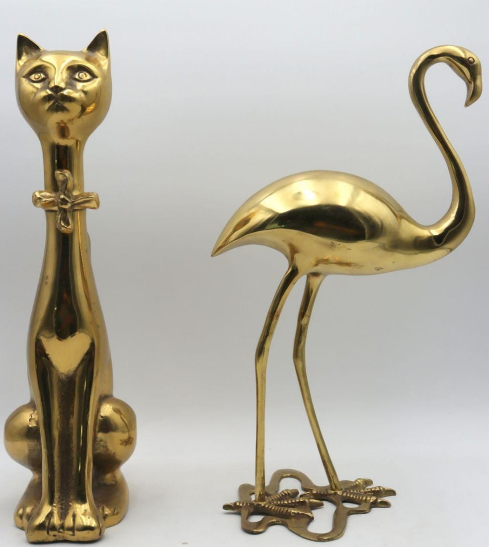 Gold Toned Cat and Flamingo (1 of 5)
