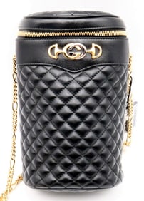 Gucci Leather Quilted Cylinder Crossbody Chain Bag