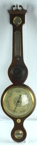 English Mahogany Large Thermometer & Hygrometer