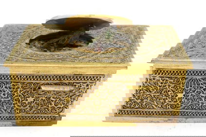 20th C. Karl Griesbaum Singing Bird Automaton Box