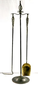 20th C. Wrought Iron Fireplace Tool Set