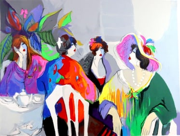 Isaac Maimon "Girl Talk" Serigraph